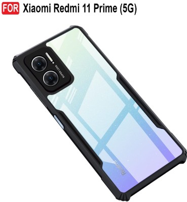 welldesign Bumper Case for REDMI 11 Prime 5G(Transparent, Black, Shock Proof, Pack of: 1)
