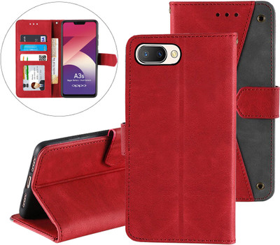 Autofocus Back Cover for Oppo A3s(Red, Magnetic Case, Pack of: 1)