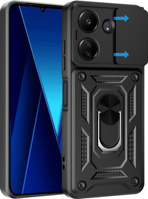 Artistque Back Cover for Poco C65(Black, Ring Case, Silicon, Pack of: 1)