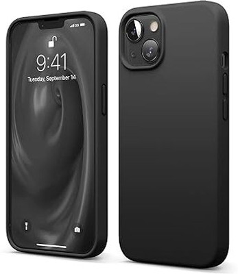 Salah Traders Back Cover for Apple iPhone 13, Camera Protection, Premium OG Oil/Liquid Silicon Product with Box Packaging(Black, Matte Finish, Silicon, Pack of: 1)