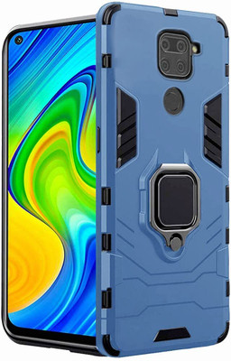 Micvir Back Cover for Mi Redmi Note 9(Transparent, Blue, Shock Proof, Pack of: 1)
