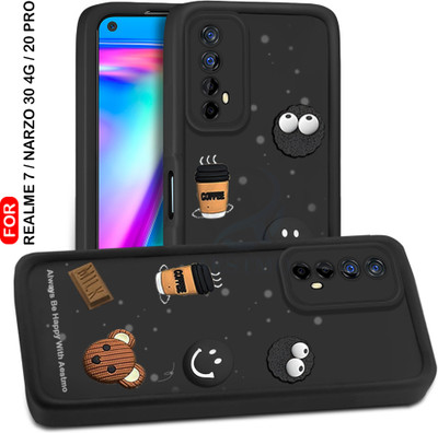 AESTMO Back Cover for Realme 7, Realme Narzo 30 4G, Realme Narzo 20 Pro(Black, Dual Protection, Silicon, Pack of: 1)