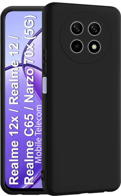 Outlier Back Cover for Realme C65(Black, Silicon, Pack of: 1)
