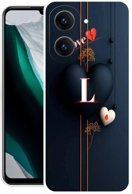 VS PRINT LINK Back Cover for POCO C71,MZBOKDYIN, L LETTER,L NAME,L WORD,L ALPHABET(Black, Flexible, Silicon, Pack of: 1)