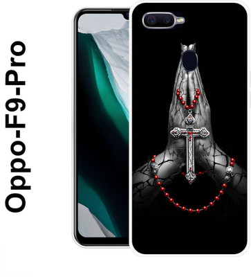 MOBIFLY Back Cover for OPPO F9 Pro, Cross, Jesus, Hand, God, 471(Grey, Flexible, Pack of: 1)