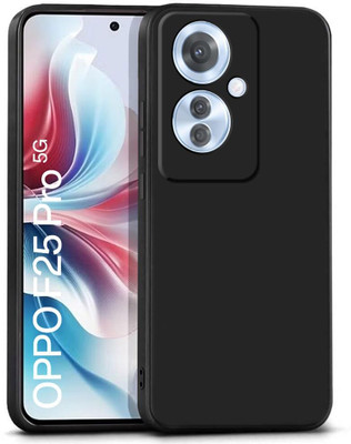 Vlmbr mobilecover Back Cover for Crystal Clear Back Cover Case for Oppo F25 Pro 5G,black silicon-1(Black, Camera Bump Protector, Silicon, Pack of: 1)