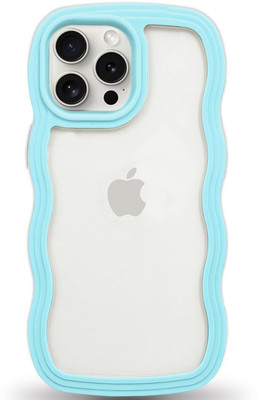 casohitech Back Cover for Apple iPhone 13 Pro Max, iPhone 13 Pro Max, Curly Wave, Cute Curly Wave Frame Shape, Sierra Blue(Blue, Transparent, Camera Bump Protector, Pack of: 1)