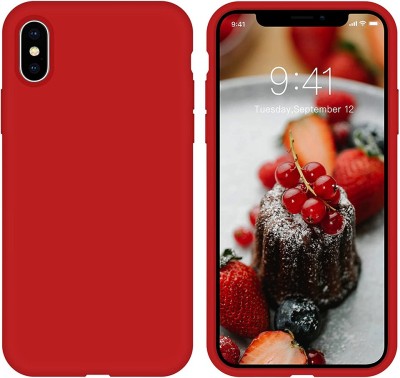 YellowCult Back Cover for Shockproof Liquid Silicon Back Cover Case for Apple iPhone Xs Max (6.5 Inch) (Red)(Black, Dual Protection, Silicon, Pack of: 1)