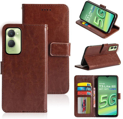 WEBKREATURE Back Cover for vivo T3 Lite 5G(Brown, Dual Protection, Pack of: 1)