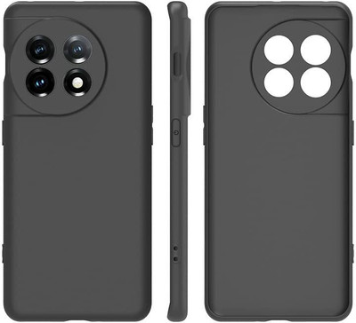 COVERLINE Back Cover for Oneplus 11 5G Perfect Slim Fit with Shockproof Design Candy Case(Black, Matte Finish, Pack of: 1)