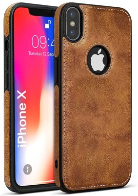 Creativo Back Cover for Apple iPhone X /Apple iPhone Xs Luxury Leather Slim Soft Grip Protective Cover(Brown, Grip Case, Pack of: 1)