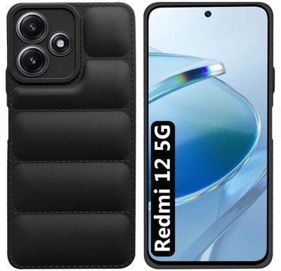 ALLNEEDS Back Cover for Mi Redmi 12 5G | Liquid Silicon Matte Soft Case | Puff Case(Black, Camera Bump Protector, Silicon, Pack of: 1)