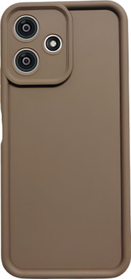 SCALEBEE Back Cover for Mi Redmi 12 5G / Poco M6 Pro 5G Soft Shockproof Silicone Matt Finish Phone Case(Brown, Flexible, Silicon, Pack of: 1)