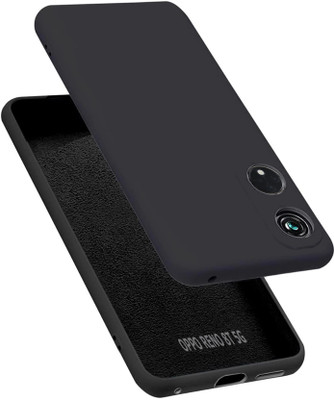 VAPRIF Back Cover for OPPO Reno8T 5G, Matte Rubberized Soft Silicone Protective Cloth Inside(Black, Dual Protection, Pack of: 1)