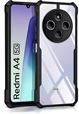 Skyforce Bumper Case for Mi Redmi A4 5G/Poco C75 5G(Black, Transparent, Camera Bump Protector, Pack of: 1)