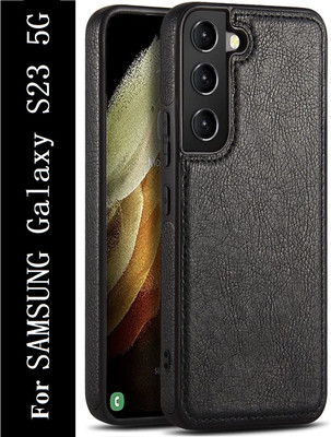 Coverskart Luxury Leather Back Cover for Samsung Galaxy S23 5G(Black, Camera Bump Protector, Pack of: 1)