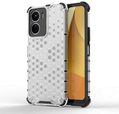 Empire Accessories Back Cover for vivo Y16 Edge to Edge Boom Transparent Honeycomb case(Transparent, Shock Proof, Pack of: 1)