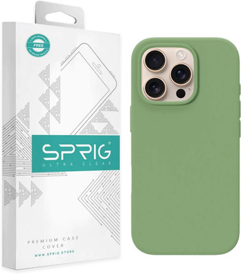 Sprig Back Cover for Sprig Liquid Silicone Back Cover for Apple iPhone 16 Pro Max (Blue, Hard Case, Pack of: 1)(Green, Microfiber Lining, Silicon, Pack of: 1)