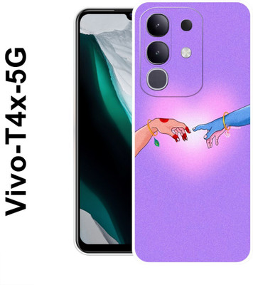 COVERJET Back Cover for Vivo T4x 5G, Radha, Govind, Hand, Love, Heart ,074(Blue, Shock Proof, Pack of: 1)