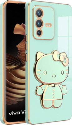 SYOTT Back Cover for vivo V23 Pro 5G(Green, Gold, Cases with Holder, Silicon, Pack of: 1)