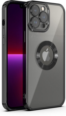 casohitech Back Cover for Apple iPhone 12 Pro, iPhone 12 Pro, Electroplating Logo View(Black, Transparent, Camera Bump Protector, Pack of: 1)