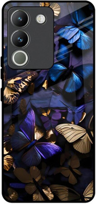 QRIOH Glass Back Cover for Vivo Y200 5G(Gold, Grip Case, Pack of: 1)