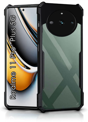 S-Softline Back Cover for Realme 11 Pro Plus 5G, Transparent Soft Silicon TPU Shockproof(Black, Pack of: 1)