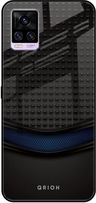 QRIOH Glass Back Cover for Vivo V20(Multicolor, Grip Case, Pack of: 1)