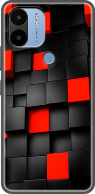 Kalua Mall Back Cover for Redmi A2 Plus(Black, Red, Flexible, Silicon, Pack of: 1)
