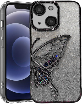 ZimniasO Back Cover for IPHON 14/15 PLUS BUTTERFLY(Black, Grip Case, Pack of: 1)