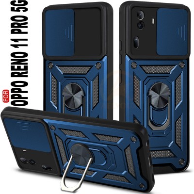 AelVouX Back Cover for Oppo Reno 11 Pro 5G(Blue, Ring Case, Pack of: 1)