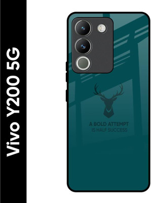 QRIOH Glass Back Cover for Vivo Y200 5G(Green, Grip Case, Pack of: 1)