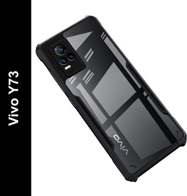 Micvir Back Cover for Vivo Y73(Transparent, Black, Shock Proof, Pack of: 1)