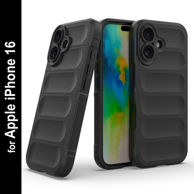 Zapcase Back Cover for Apple iPhone 16(Black, 3D Case, Silicon, Pack of: 1)