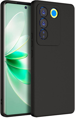 vmt stock Back Cover for Vivo V27 5G(Black, Silicon)