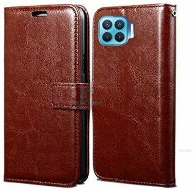 ComboArt Flip Cover for Oppo F17 Pro A93 Reno 4F(Brown, Dual Protection, Pack of: 1)