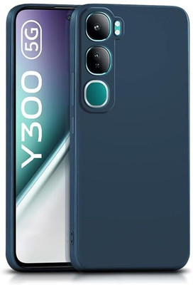 casual need Back Cover for Vivo Y300 5G | Ultra Slim Soft Case | Inner Velvet Fabric Lining | Matte Silicone Flexible(Blue, Flexible, Silicon, Pack of: 1)