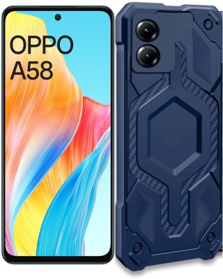 S-Design Back Cover for Oppo A58 4G, Premium Plain Hybrid Defender Shockproof Case With Camera Protection(Blue, Silicon, Pack of: 1)