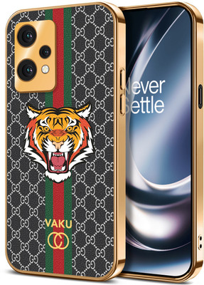 Vaku Luxos Back Cover for OnePlus Nord CE 2 Lite 5G, Lynx Line Leather Pattern Gold Electroplated Design Soft TPU Case(Black, Shock Proof, Pack of: 1)