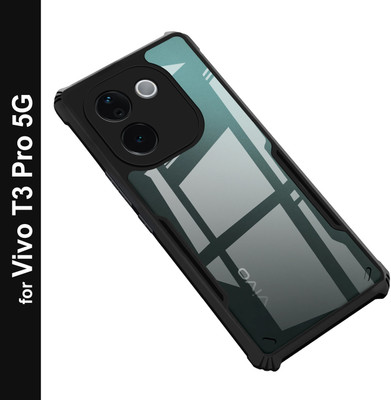 Zapcase Back Cover for Vivo T3 Pro 5G(Black, Shock Proof, Pack of: 1)