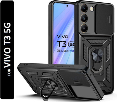 KWINE CASE Back Cover for Vivo T3 5G(Black, Rugged Armor, Pack of: 1)