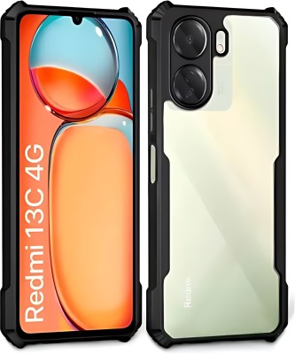 Sciforce Bumper Case for Mi Redmi 13C 4G, Poco C65, Cover(Black, Transparent, Shock Proof, Pack of: 1)