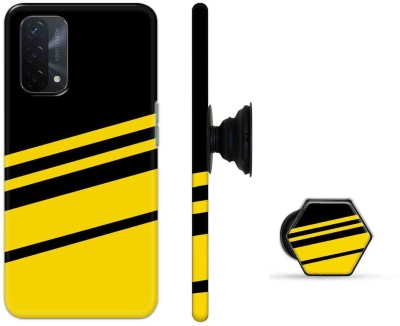 CaseSquad Back Cover for Oppo A74 5G(Black, Yellow, Cases with Holder, Pack of: 2)