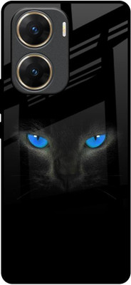 QRIOH Glass Back Cover for Vivo V29e 5G(Black, Grip Case, Pack of: 1)