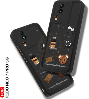 AelVouX Back Cover for iQOO Neo 7 Pro 5G(Black, 3D Case, Silicon, Pack of: 1)