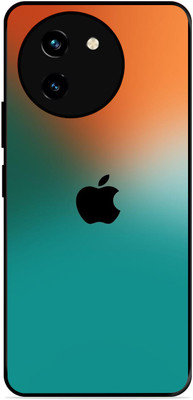 FAZAKA Back Cover for VIVO T3X 5G On Glossy Metal Phone Cover | IPHONE LOGO(Multicolor, Dual Protection, Pack of: 1)