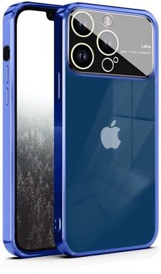 mobies Back Cover for Apple iPhone 14 Pro Max Lens Case(Blue, Transparent, Camera Bump Protector, Silicon)
