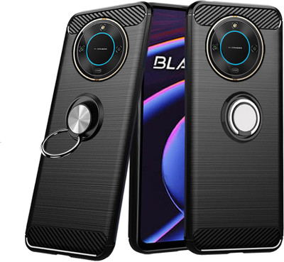 Unistuff Back Cover for Lava Blaze 2 5G(Black, Rugged Armor, Pack of: 1)