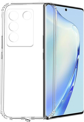 ChutPutMart Back Cover for Ultra Clear Soft Case Vivo V27 Pro 5G(Transparent, Camera Bump Protector, Silicon, Pack of: 1)