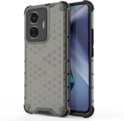Accessories Kart Back Cover for vivo T1 44W Edge to Edge Boom Transparent Honeycomb case(Black, Shock Proof, Pack of: 1)